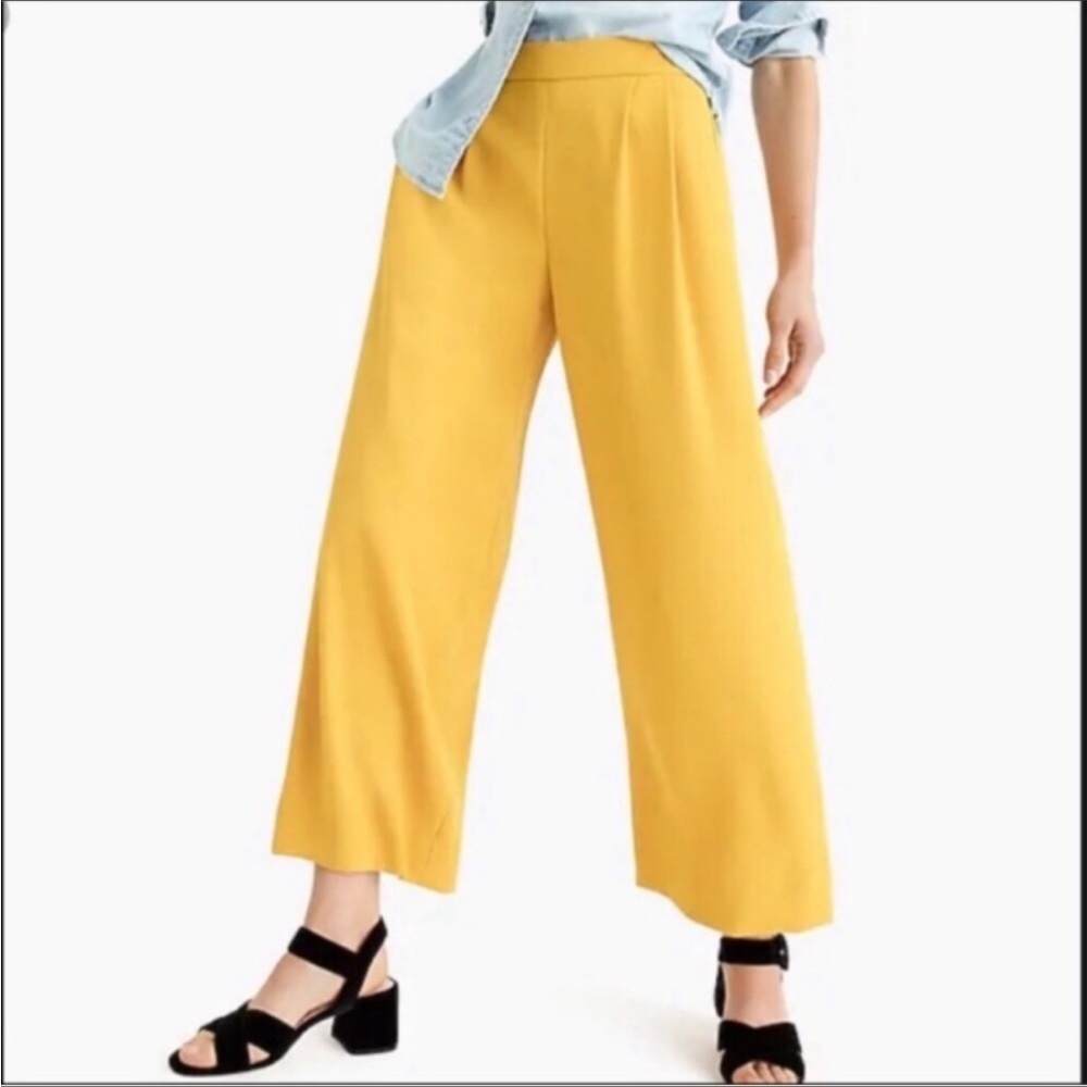JCREW 365 CREPE WIDE LEG CROPPED PANTS SZ 2